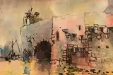 Kenneth Webb, Spanish Arch, Galway, watercolour on paper