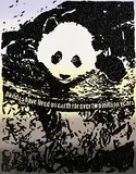 Rob Pruitt, Pandas Have Lived on Earth for Over Two Million Years, 2019, 6 colour screenprint with hand applied glitter on Somerset Satin Radiant White 410gsm Paper - number 32 from an edition of 125