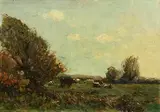 John Bedell Stanford McIlwaine, Cattle Grazing, oil on canvas