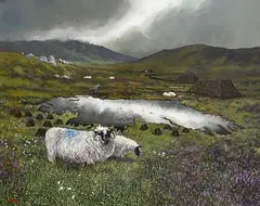 Sam McAteer R.U.A., Blooming Heather, oil on canvas