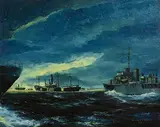 Kenneth King, SS City of Waterford in Convoy World War II, 1982, oil on board