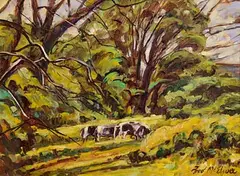 Fred McElwee, Ballydehob Cattle, oil on board