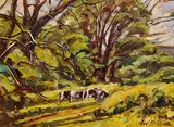 Fred McElwee, Ballydehob Cattle, oil on board