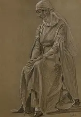 Seated Lady by John Luke, pastel on paper, offered Sep 2022