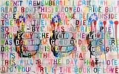 Jayne Taylor, American Pie, acrylic and stencil on canvas