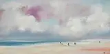 Paula McKinney, Early Morning Beach Stroll, oil on board