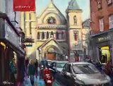 St. Ann's Church, Dawson Street by Norman Teeling, oil on board, sold Sep 2022