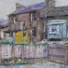 Houses, Castletownsend by Aidan Bradley, 2007, oil on board, sold Aug 2022