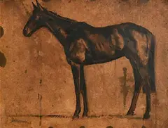 Basil Blackshaw, Young Mare, oil on board