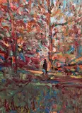 Autumnal Evening Near Cappoquin by Arthur K. Maderson, oil on board, sold Aug 2022