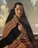 Madonna of the West by Maurice Canning Wilks, oil on canvas, sold Aug 2022