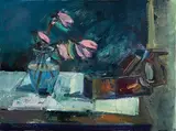 Woodplain and Magnolias by Brian Ballard, 2019, oil on canvas, sold Aug 2022
