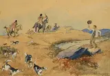 Edith Somerville 'Ce', St. Patrick's Day Hunt, watercolour on paper