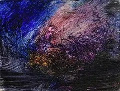 Abstract by Melita Denaro, 2010, oil on board, offered Aug 2022