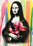 Thierry Guetta, Rescue, 2019, unique silkscreen and mixed media on wove paper