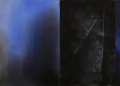 Anne Madden, Megalith (1976/77), oil on linen - diptych