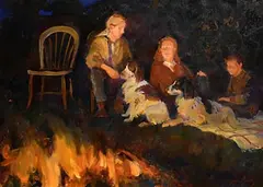 June Brilly, Fire Talk, oil on canvas