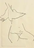 Jo Baer and Bruce Robbins, Female Figure, 1980, charcoal on paper