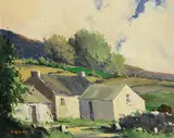 Farmstead, Co. Donegal by George K. Gillespie, oil on board, sold Aug 2022