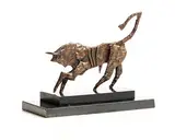 Bull by John Behan, bronze on limestone base, sold Aug 2022