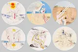 Salvador Dali Spanish, La Conquete du Cosmos, limited edition set of six porcelain plates - numbered 3770 from an edition of 4000