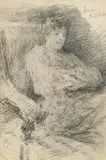 Susan Mitchell by John Butler Yeats, pencil on paper, sold Aug 2022