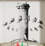 Banksy British, Walled Off Hotel Box Set Print, print and concrete relief element