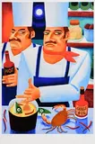 Graham Knuttel, Too Many Cooks, limited edition print - numbered 48 from an edition of 50 aside from 5 artist's proofs