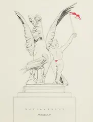 James Hanley, Suffragette, 2005, graphite, gouache and letraset