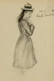 Portrait of a Girl by John Butler Yeats, pencil on paper, sold Aug 2022