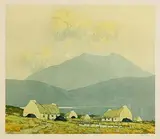 Paul Henry, Lakeside Cottages, print