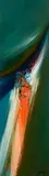 John Hurley, Orange and Blue Vertical Abstract, oil and collage on board