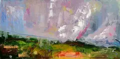 Descending Mist, Erriff Valley by Rose Murray, 2022, oil on board, sold Aug 2022