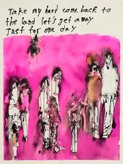 Raphael Narimani, Take My Hand, mixed media on paper