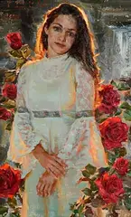Robert Coombs, Window to Her Heart, oil on linen laid on board