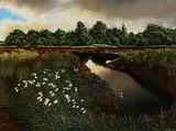 Sam McAteer R.U.A., Twilight of the Bogs, Offaly, pastel on paper