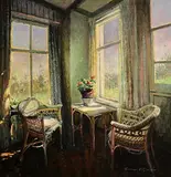 Senan O'Brien, The Conservatory, oil on canvas board