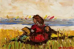 Marie Carroll, Watching the Regatta, acrylic on board