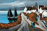 J.P. Rooney, The Day Begins (On the Seafront), gouache on board