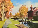 Neville Henderson, The Grand Canal, Dublin, oil on canvas board