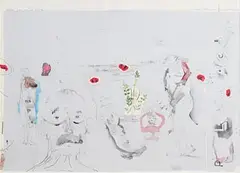Patrick Graham, Studies from Another Place, 2017, mixed media on paper laid on board