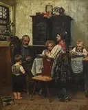 Philipp Fleischer, Family Grace, 1876, oil on canvas