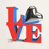 Thierry Guetta, Monumental Love - Red, screenprint on archival paper - numbered 25 from an edition of 25