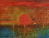 Gerard Dillon, Sunset, oil on board