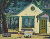 Evie Hone, The Garden Room, gouache on board