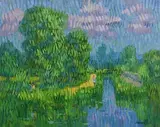 The Leinster Aqueduct, Naas by Desmond Carrick, oil on canvas board, sold Jun 2022