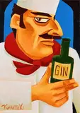 Male Chef by Graham Knuttel, oil on canvas, sold Jun 2022