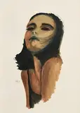 Robert Ballagh, Portrait Study of a Girl, watercolour on paper