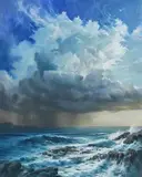 Annemarie Bourke, Atlantic Swell, oil on canvas