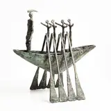Atlantic Oar Boat by John Behan, unique bronze, sold Jun 2022